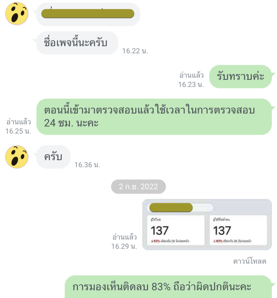 แก้ไขปัญหาเพจ