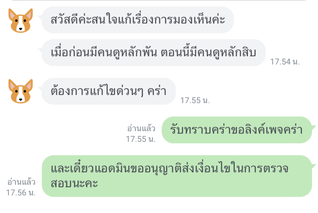 แก้ไขปัญหาเพจ